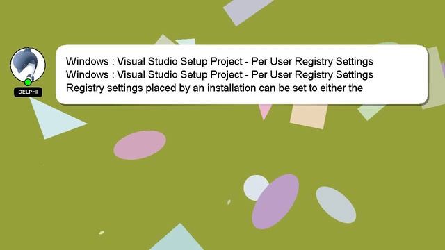 Windows : Visual Studio Setup Project - Per User Registry Settings смотреть онлайн