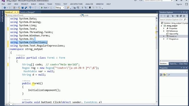 String Output using Regular Expression in C# смотреть онлайн