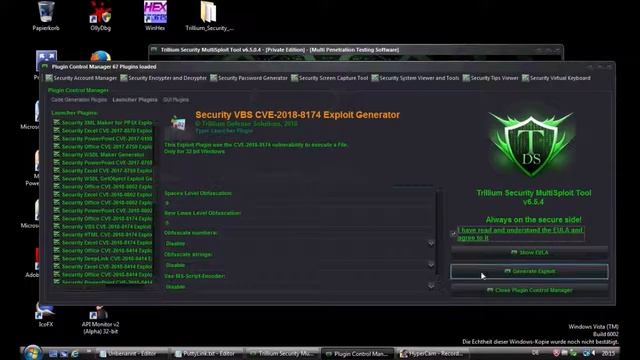 Trillium Security MultiSploit Tool v6.5.4 - Security VBS/VBE CVE-2018-8174 Exploit Generator смотреть онлайн