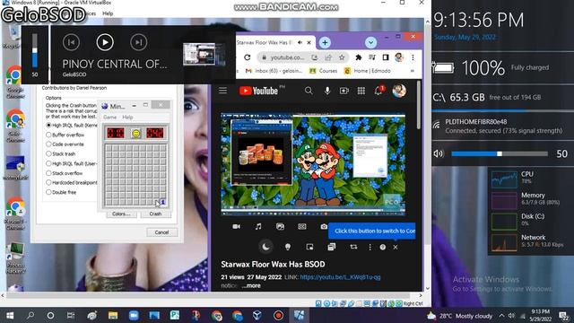 PINOY CENTRAL OFFICIAL has BSOD VM (Windows 8) смотреть онлайн