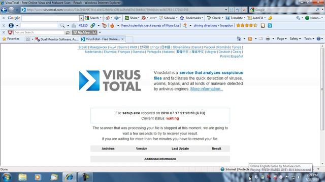 Free Virus Scan by 42 Anti Virus Softwares смотреть онлайн