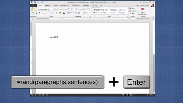 Fast Tip Friday - Insert Sample Text into Word Doc смотреть онлайн