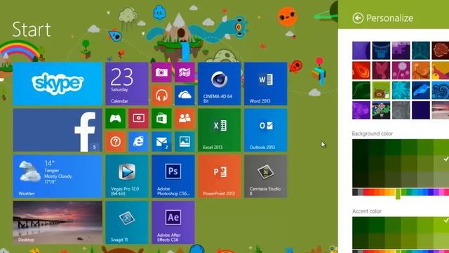 -Windows 8.1- Start تغيير خلفية ولون смотреть онлайн