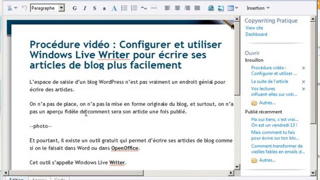 Configurer et utiliser Windows Live Writer pour son blog смотреть онлайн