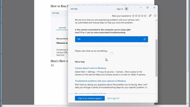 Run Camera Troubleshooter in Get Help app on Windows 11 смотреть онлайн