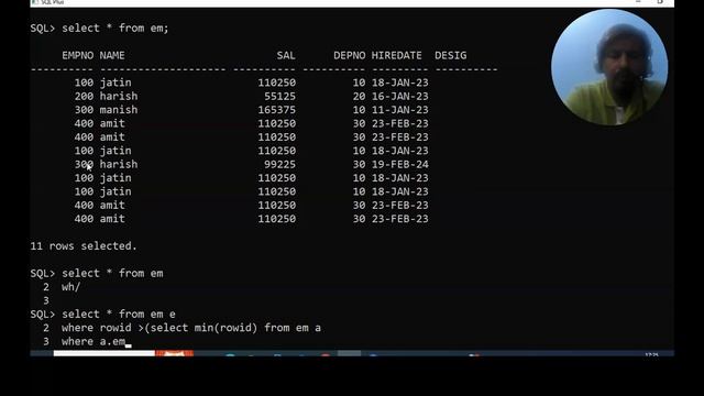Remove Duplicates Records from Oracle Table without Using Window Functions or Adding Identity col. смотреть онлайн