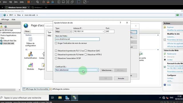 Configuration d'un serveur Web sécurisé sur Windows Server 2022 смотреть онлайн