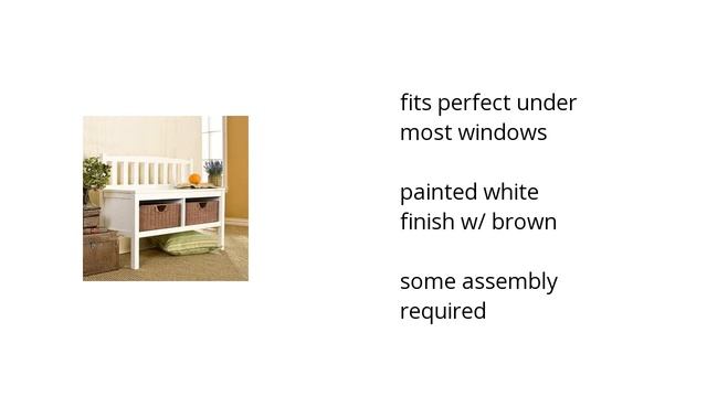 White Window Bench With Rattan Baskets Features Video смотреть онлайн