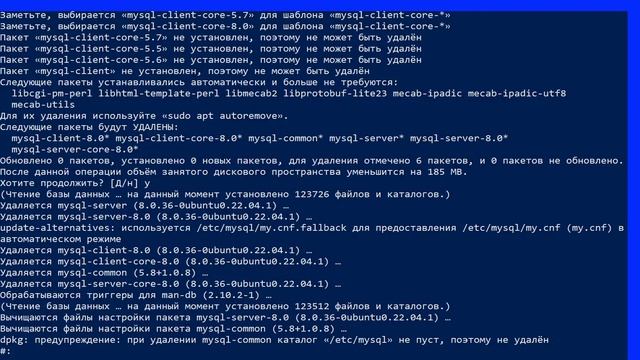 Ubuntu Server 22.04.4 полное удаление MySQL #47 смотреть онлайн