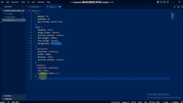 Windows Loader or Preloader in HTML and CSS