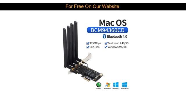 Adapter Hackintosh Dual band 1750Mbps Bcm4360 WiFi + Bluetooth 4 compra aliexpress na descrição смотреть онлайн