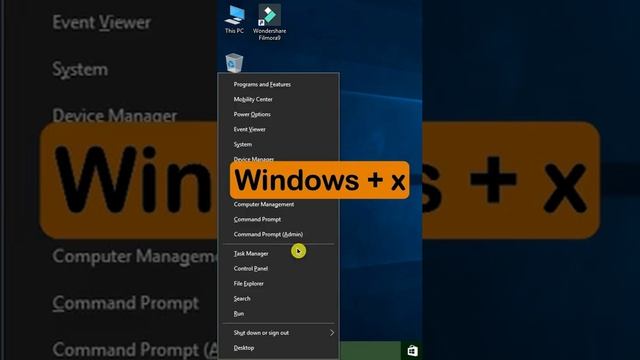 How can you quickly open the power user menu in Windows 10 using a keyboard shortcut #windows смотреть онлайн