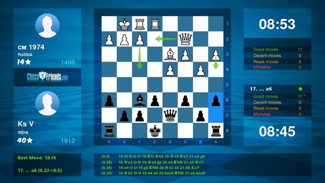 Chess Game Analysis: см 1974 - Ks V : 0-1 (By ChessFriends.com) смотреть онлайн