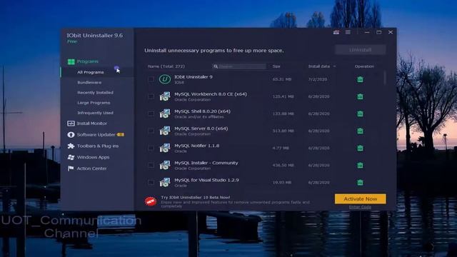 IObt Uninstaller برنامج لازالة البرامج من جذورها مع واجهة جميلة وخصائص كثيرة смотреть онлайн