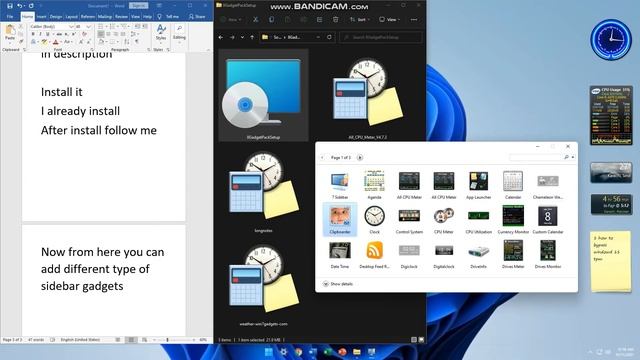 How To Add Desktop Sidebar Gadgets In Windows 11 | Desktop Gadgets