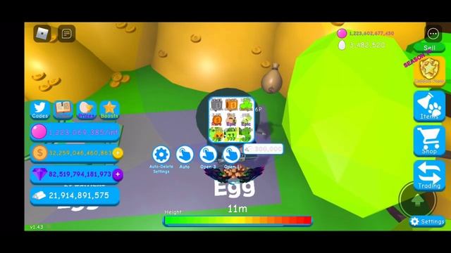 I HATCH 100 EGGS AT ONCE!!! | [ROBLOX] Bubble Gum Simulator смотреть онлайн