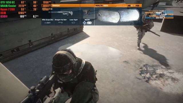 Battlefield 3 - GTX 1650 4GB - Ryzen 7 1700 - 1080p - benchmark смотреть онлайн