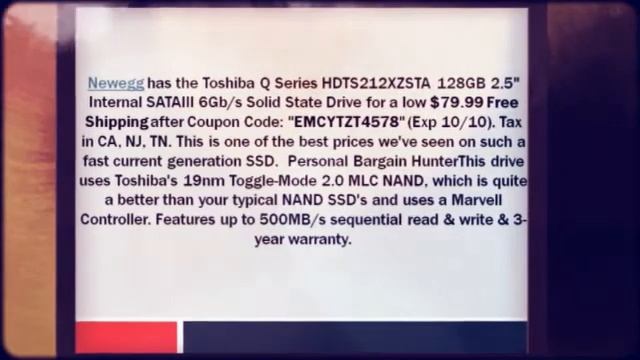 Toshiba Q Series 128GB SATAIII Solid State Drive $79.99 Free смотреть онлайн