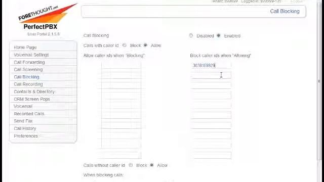 FORETHOUGHT.net User Portal - Call Blocking and Call Recording смотреть онлайн