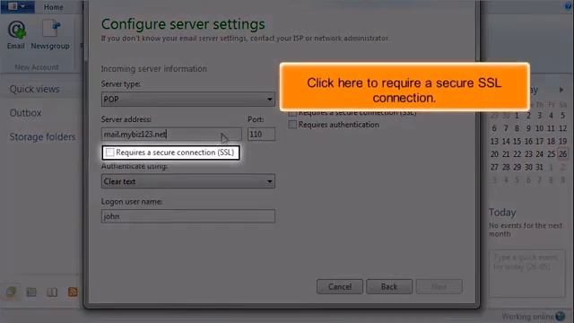 Configuring a POP email account with SSL in Windows Live Mail смотреть онлайн