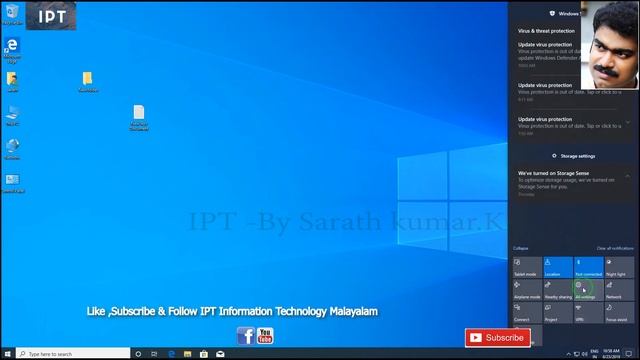 WINDOWS 10 MALAYALAM end user free Malayalam tutorial Action Center, Settings Control Panel P 05 смотреть онлайн