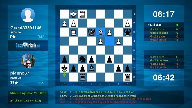 Chess Game Analysis: Guest33591146 - pianno67 : 0-1 (By ChessFriends.com) смотреть онлайн