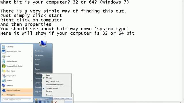 Is your computer 32 or 63 bit? (Windows 7) смотреть онлайн