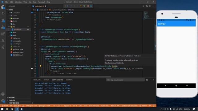 Horizontal scrollable ListView in Flutter || OnPressed смотреть онлайн