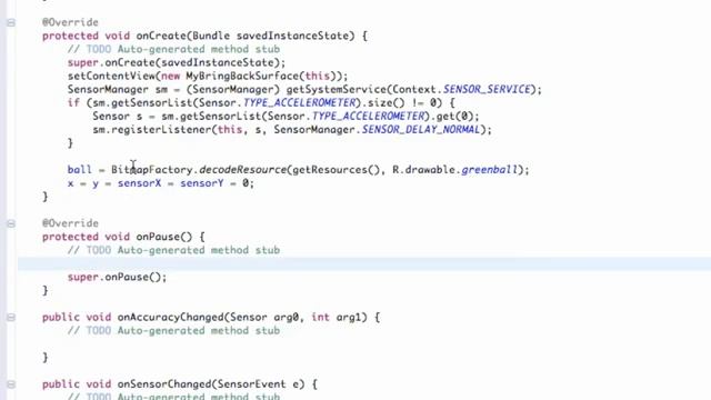 Android Application Development Tutorial 128 Finishing Accelerometer and unregistering смотреть онлайн