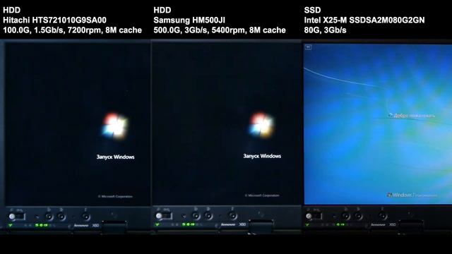 SSD vs 2 HDD booting Windows 7 смотреть онлайн