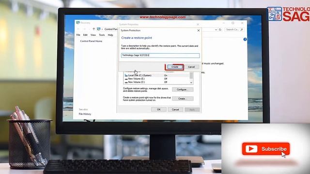 Create System Restore Point Windows 10 - how to create a system restore point on laptop computer смотреть онлайн