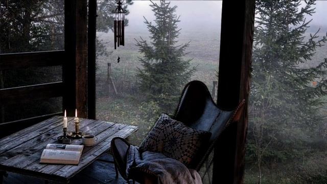 Rain Sound With Chill Forest On Window in a Chair With Blanket and book Chill Rain Sound смотреть онлайн