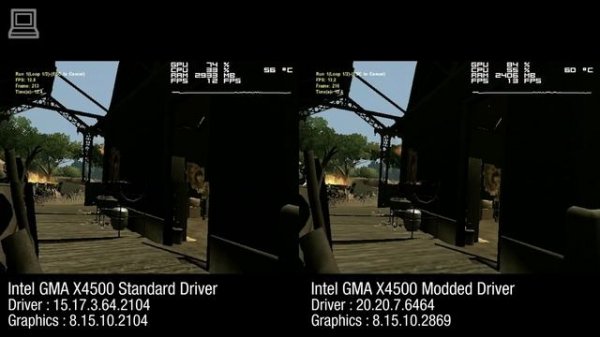 Intel GMA X4500 Standard Driver Vs. Modded Driver Comparison
