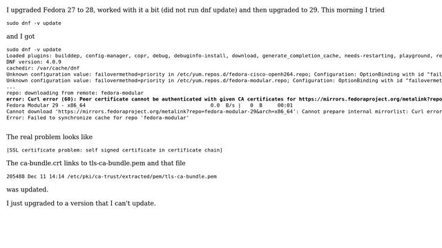 Unix & Linux: Fedora 29: Failed to synchronize cache for repo 'fedora-modular' смотреть онлайн