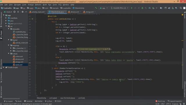 Area del Cuadrado - Android Studio смотреть онлайн