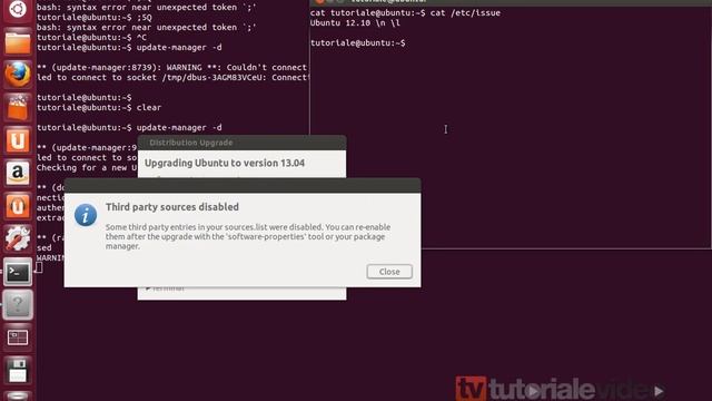 Ubuntu 12.10 la Ubuntu 13.04 update din terminal смотреть онлайн