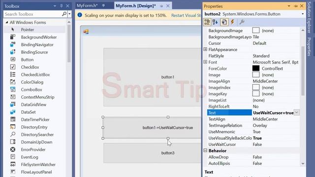 c++/cli windows forms (button usewaitcursor) visual studio code смотреть онлайн