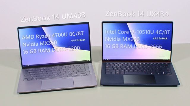 Asus ZenBook 14 UM433IQ review (Ryzen 7 4700U, MX350) vs UX434FLC (Core i7, MX250) смотреть онлайн
