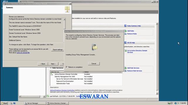 windows server 2008 DC configuration(ESWARAN) смотреть онлайн
