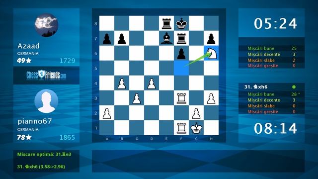 Chess Game Analysis: pianno67 - Azaad : 1-0 (By ChessFriends.com) смотреть онлайн