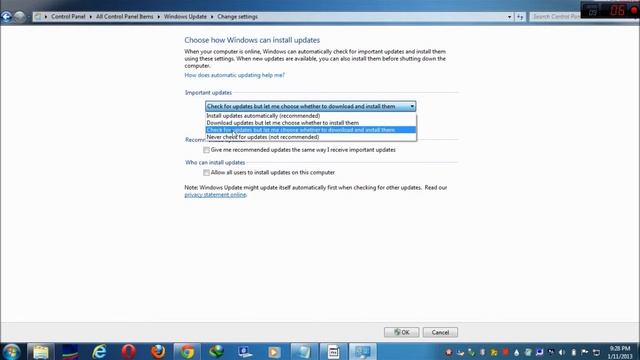 Change Automatic Windows Update Settings in Windows 8/7Vista? смотреть онлайн