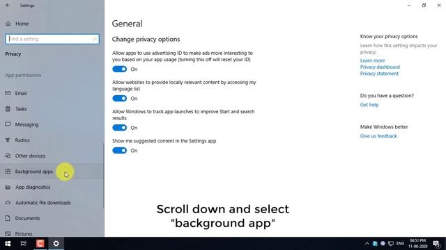 How to Disabled / Turn off windows 10 background apps. смотреть онлайн