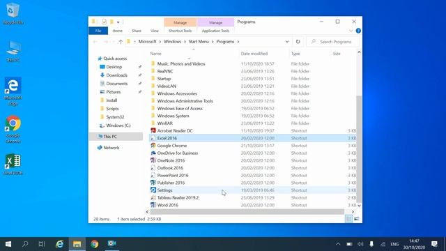 Windows 10 - Create a desktop shortcut for an Office program смотреть онлайн