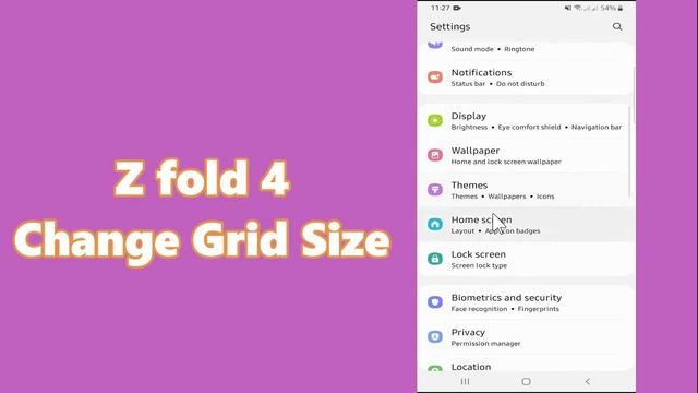 samsung Z fold 4 home screen grid Setting how to change смотреть онлайн