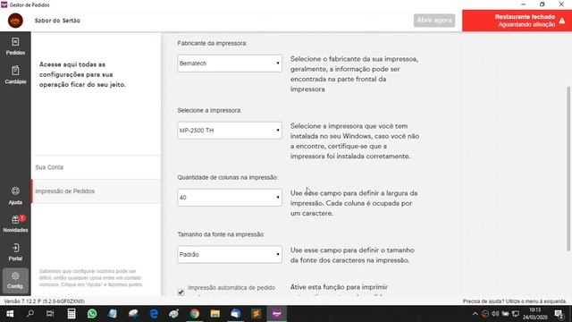 Como configurar Impressora no Gestor de Pedidos do Ifood смотреть онлайн