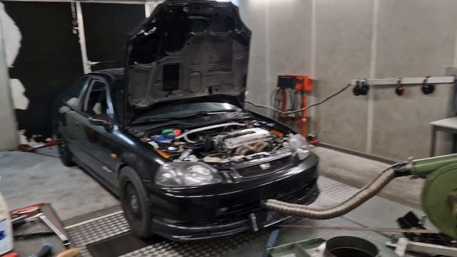 Dolf Dyno Tuned Honda Civic Coupe EJ6 B18C Turbo GT3076R @ 24/25 psi Dyno Run TURBO MAXED OUT! смотреть онлайн