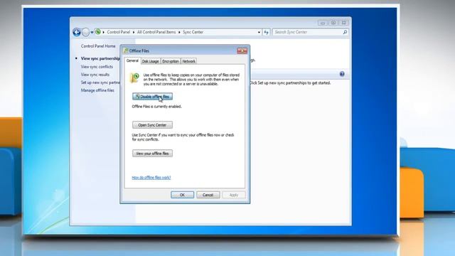 Windows® 7: How to disable offline files? смотреть онлайн