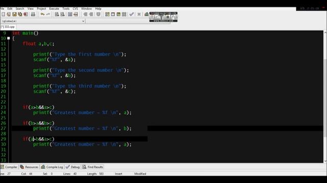 Programming in C - display the greatest number - tutorial for beginners - lesson 2 - 1080p смотреть онлайн