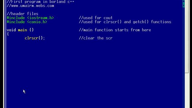 First Program in Borland C++ смотреть онлайн