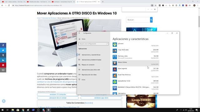 MOVER APLICACIONES a OTRO DISCO Windows 10 2024 💾💿💽 смотреть онлайн
